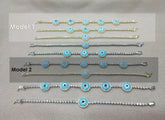 Delicate Evil Eye Charm Bracelet – Good Luck Jewelry Gift - 925 Sterling Silver Evil Eye Bracelet – Blue Nazar Charm Gift